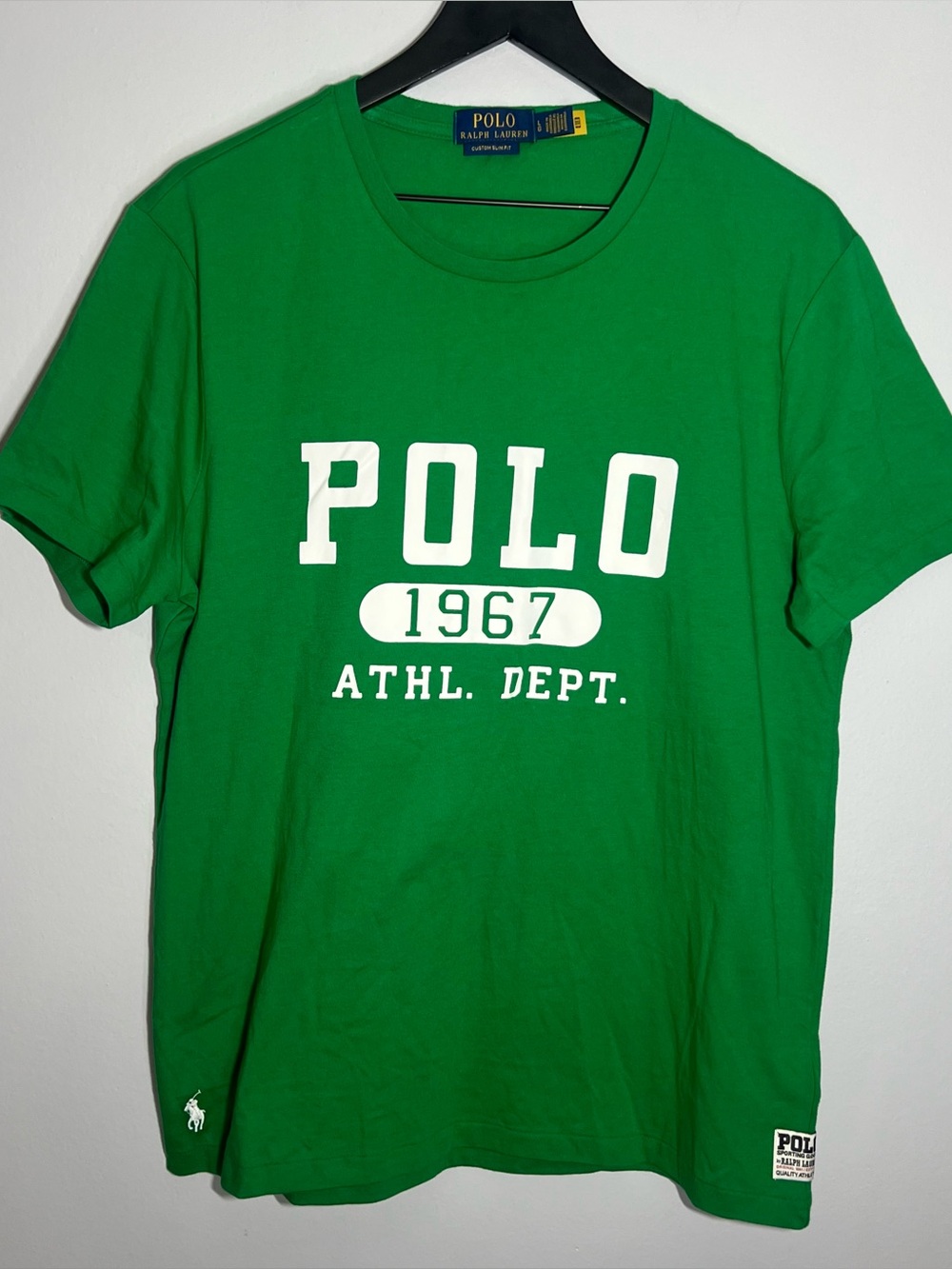 Polo Ralph Lauren 1967 Athletic Department T Shirt Mens Large Green